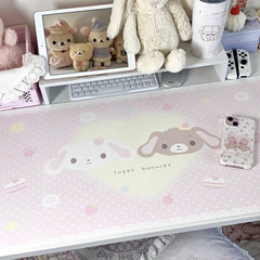 かわいいデザートウサギ特大レザーコンピュータマウスパッド学生寮テーブルマットかわいい防水滑り止めドロップシッピング