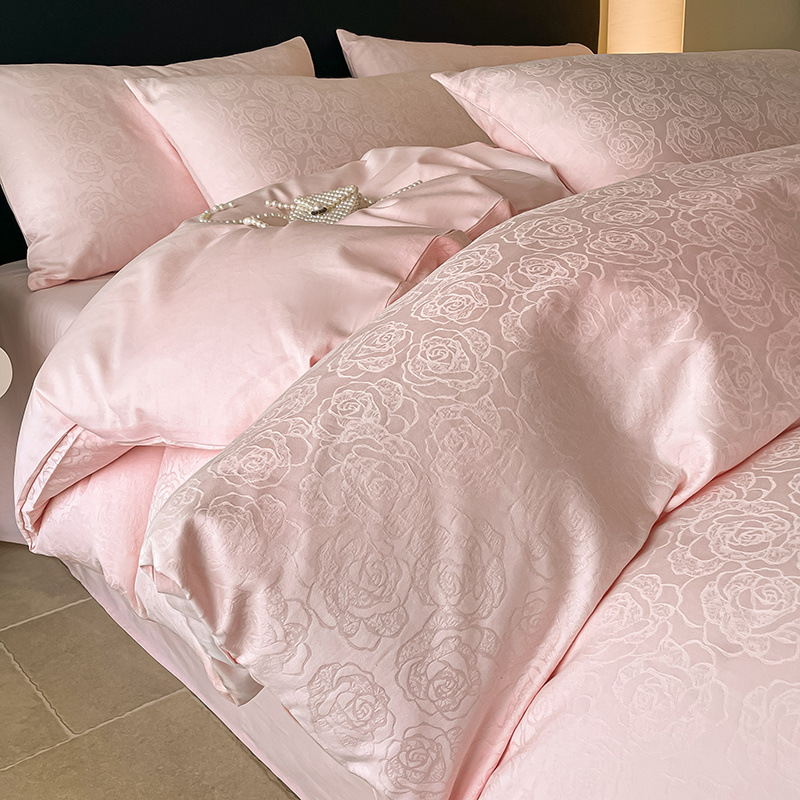 Cama de algodón de cuatro piezas 2025 nuevo estilo satén de lujo ligero algodón funda edredón sábana ropa de cama de tres piezas ropa de cama