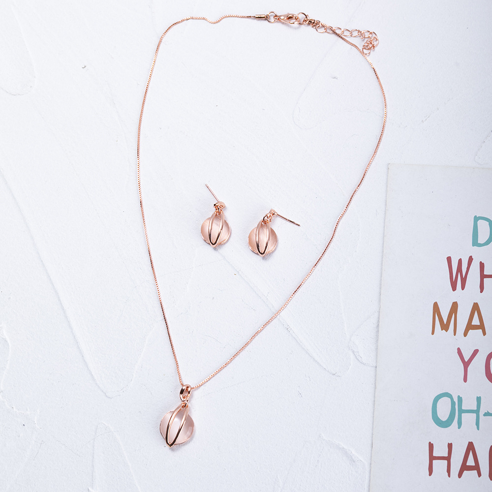 Moda europea y americana nuevo traje accesorios cristal ópalo nupcial traje collar pendientes simple conjunto de dos piezas