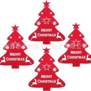 Cross-Border Christmas Felt Cutlery Storage Tableware Christmas Table Decoration Festive Atmosphere Supplies Felt Cutlery Pad