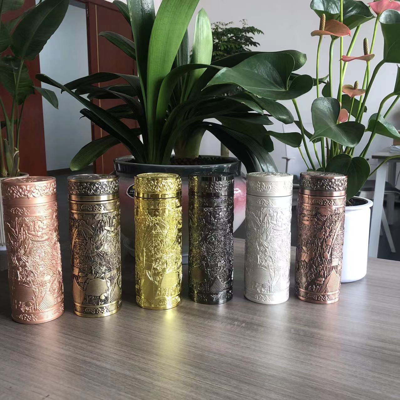 水杯保温杯999纯银内胆云南雪花银保健杯高档商务礼品杯清明上河