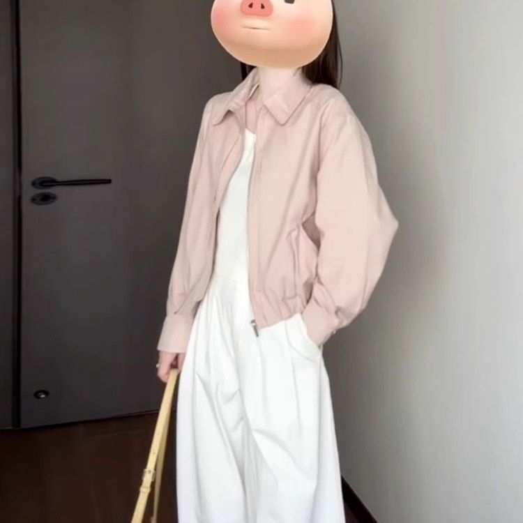 2026 New Style Petite Pink Jacket for Early Spring Women's Fashion, Baseball-Style Short Coat 2026 New Style Petite Pink Jacket for Early Spring Women's Fashion, Baseball-Style Short Coat