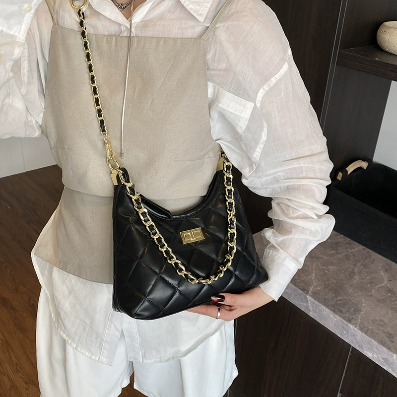 Цепочка, подмышечная сумка, сумка через плечо, односкатная сумка, стиль Chanel, западный стиль