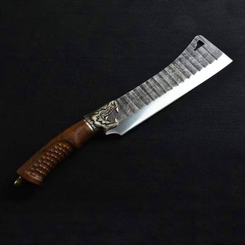 森林进山开路爬山劈柴砍树弹簧钢锻打一体龙泉刀农具户外专用锋钢