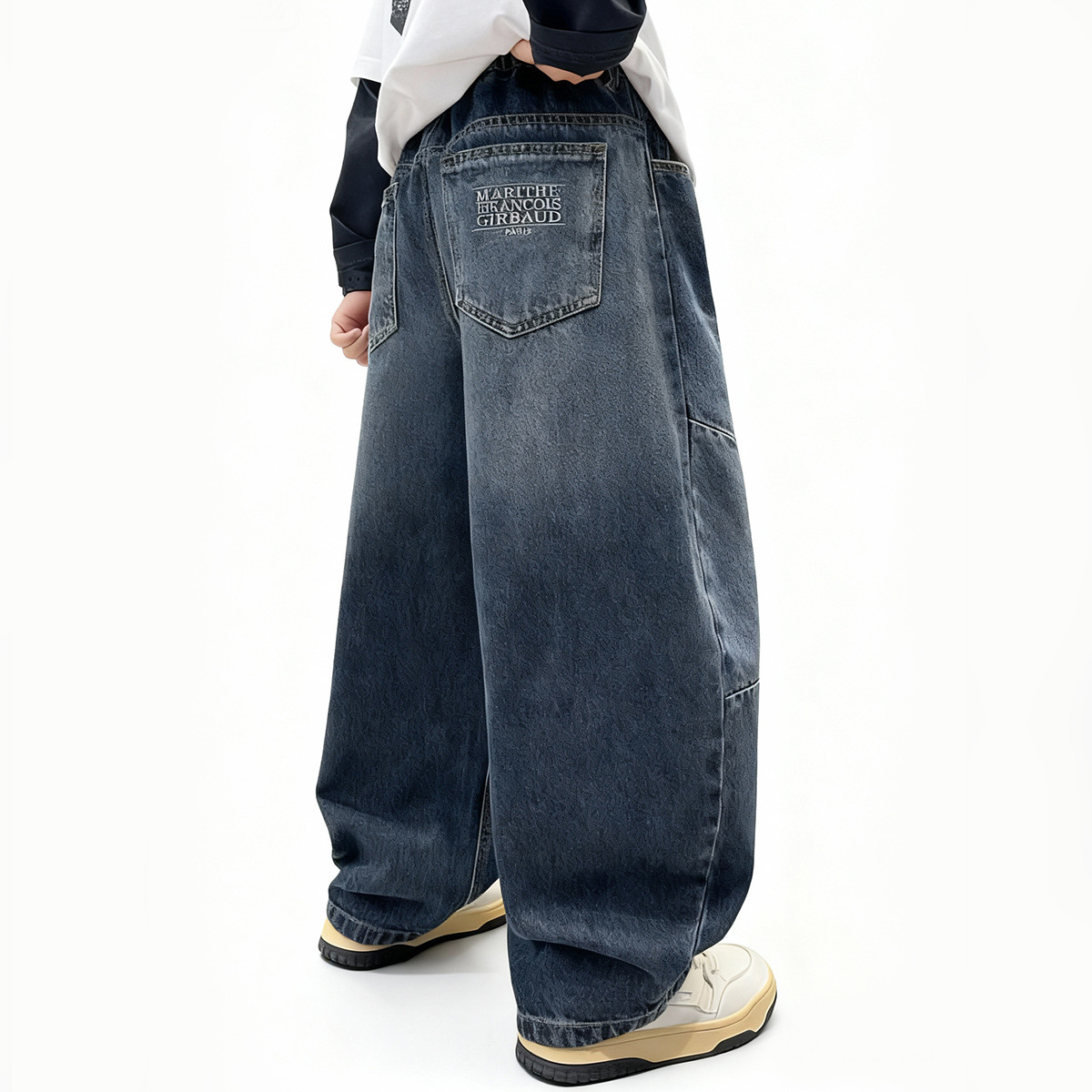Pantalones vaqueros holgados de pierna ancha y corte recto para niños, estilo primavera-otoño, tallas medianas y grandes, ropa infantil para niños pequeños (3-7 años)._voghion.com