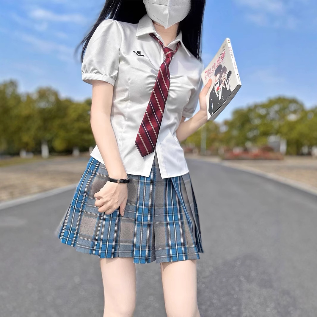 주름 치마 일본 JK 유니폼 치마 세트 학업 스타일 주름 치마 세트 가을과 겨울 스웨터 니트웨어 학술 스타일 흥분
