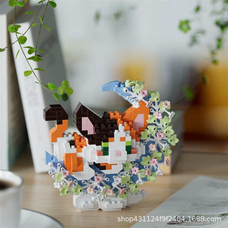 Compatible con Lego inmortal ramo de flores, juguetes de ensamblaje de plantas, adornos de claveles de girasol, regalos de año nuevo para niñas al por mayor