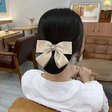 轻奢头花女职业护士盘发网兜超仙香风酒店前台工作发夹饰品新款