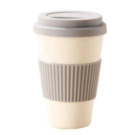 竹纤维咖啡杯礼品定 制办公室水杯带硅胶盖杯套图案容量多种可选