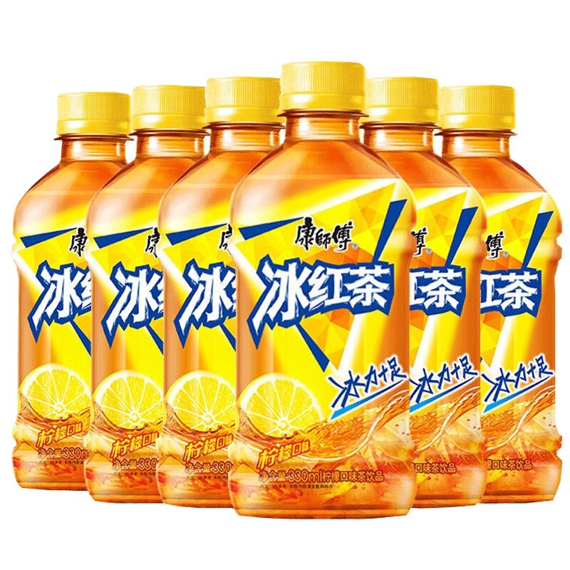 Master Kang Beverage Ice Black Tea Lemon Flavor Black Tea 330ml * 6 Bottles Full Boxes Home Stocked Summer Drinks