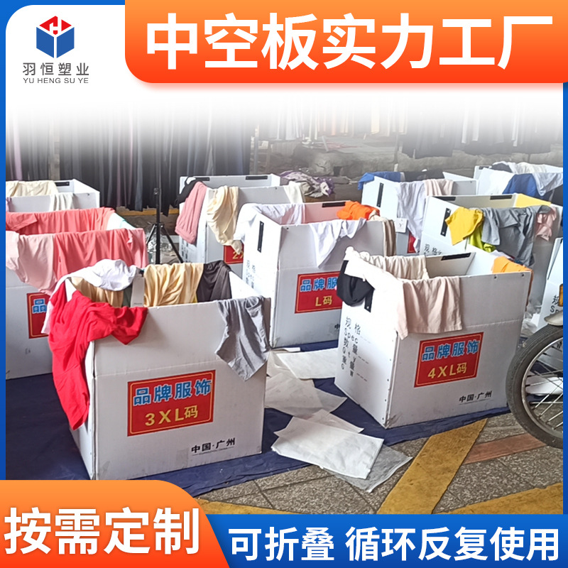 制衣厂中空板周转箱防潮防尘可循环使用物流专用箱服装打包箱子
