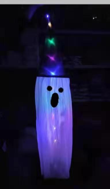 Amazon nuevo sombrero de hilo LED decoración de Halloween sombrero colgante sombrero fantasma sombrero de hilo