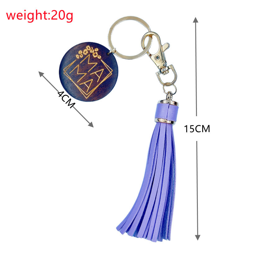 15g Weight Keychain Classification 1 Piece Quantity Daily Occasion PU, Wood Material Mother'S Day Festival MAMA, Letter Pattern Women's Gender Tassel Design Romantic Style Romantic MAMA Letter PU Wood Tassel Mother'S Day Women's Keychain 无