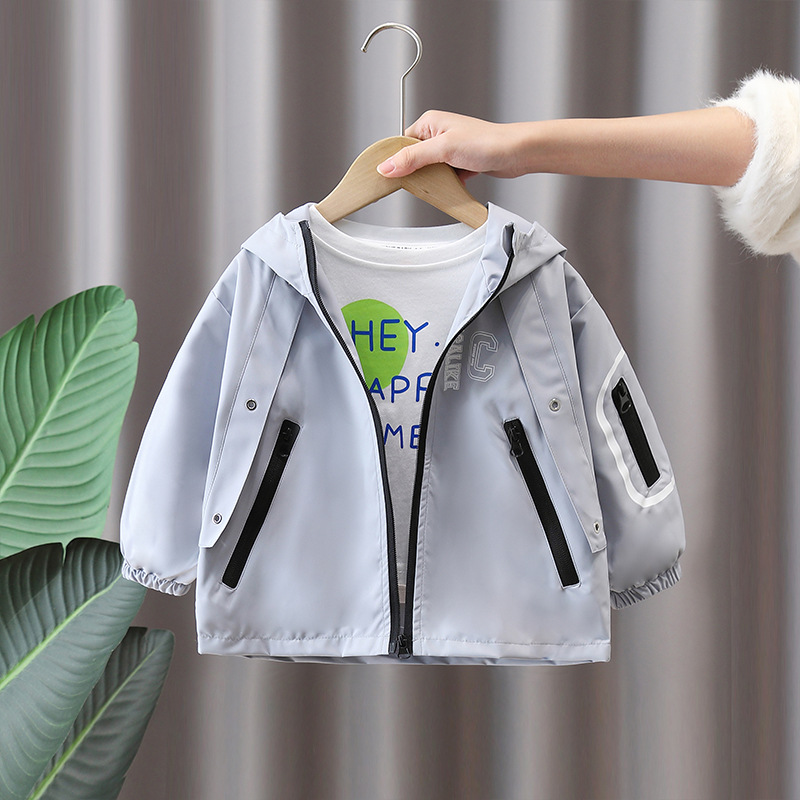7661 chaqueta de primavera para niños, chico guapo, rompevientos con capucha coreana, ropa de moda de primavera y otoño 2025 nueva primavera