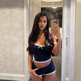 亚马逊跨境夏季热销无袖吊带蕾丝花边拼接背心时尚休闲短裤套装女