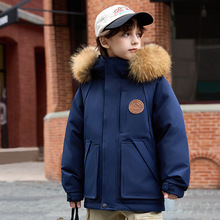 儿童羽绒服2025新款男女童毛领中大童白鸭绒亲子加厚冬装外套代发