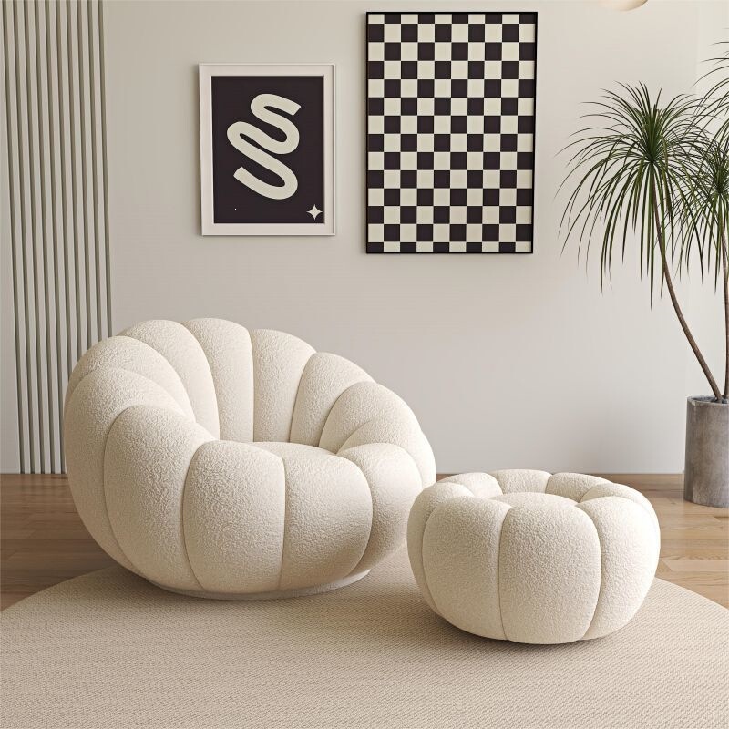 Lazy Pumpkin Sofa, Internet-famous single-person balcony chair, suitable for sleeping and reclining, leisure chair for small living rooms, rotatable sofa chair