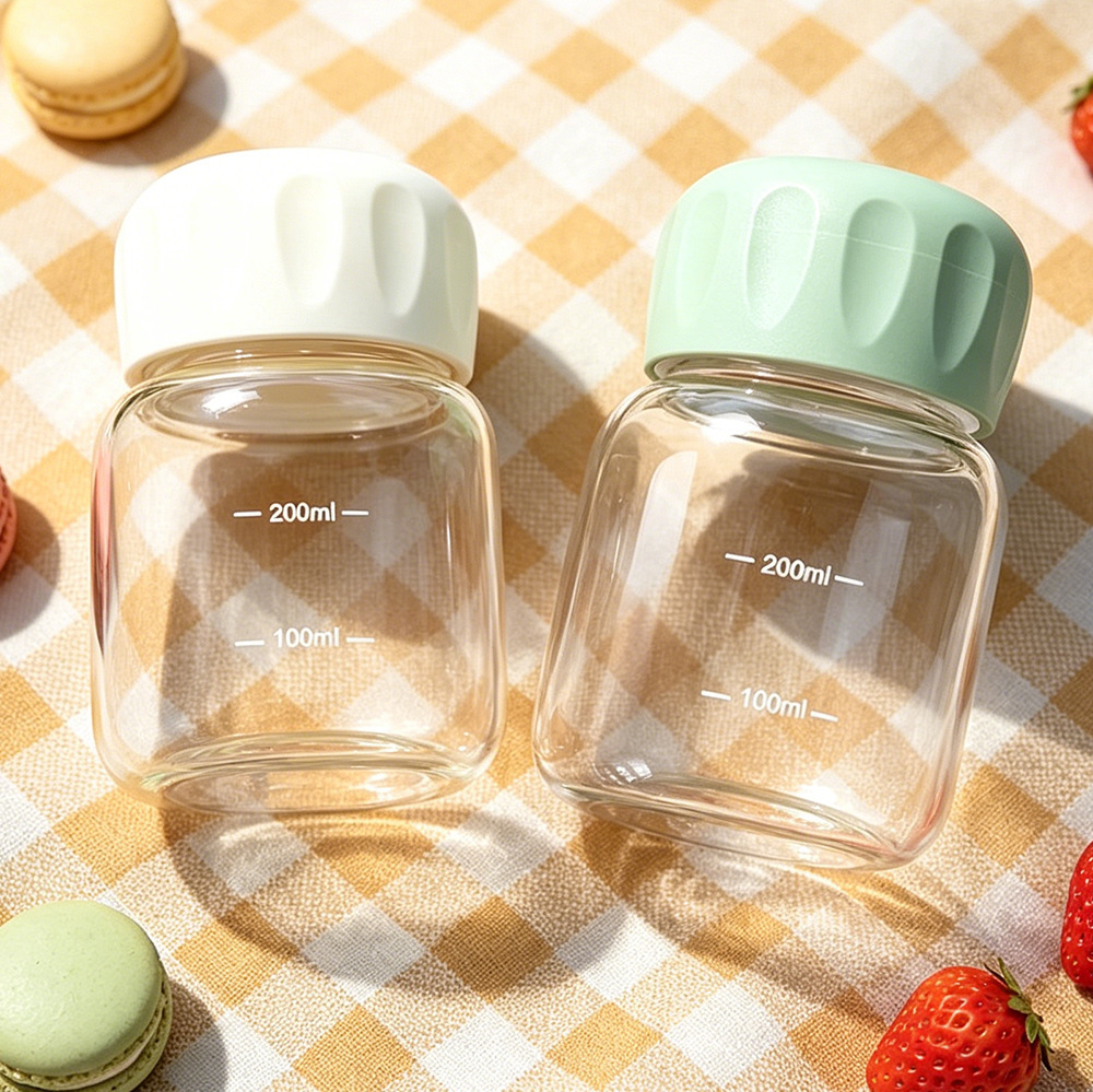 Mini Chubby Glass Cup Ins-Style Feng Shui Cup Milk Coffee Cup Portable Dispensing Herbal Medicine Cup Gift Cup