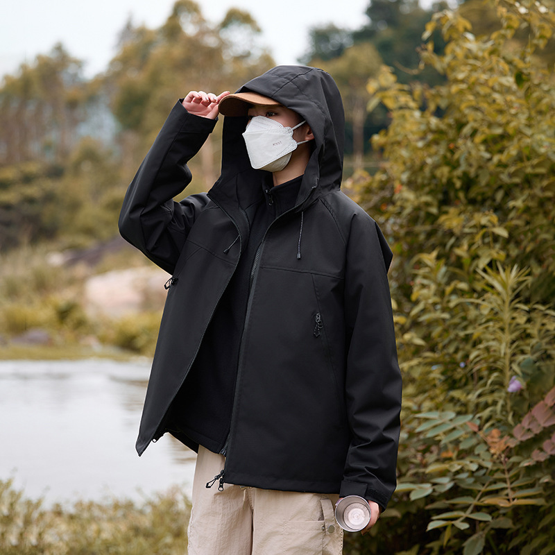 冲锋衣女三合一新款户外防风防水加绒内胆印logo批发加厚外套男款|undefined