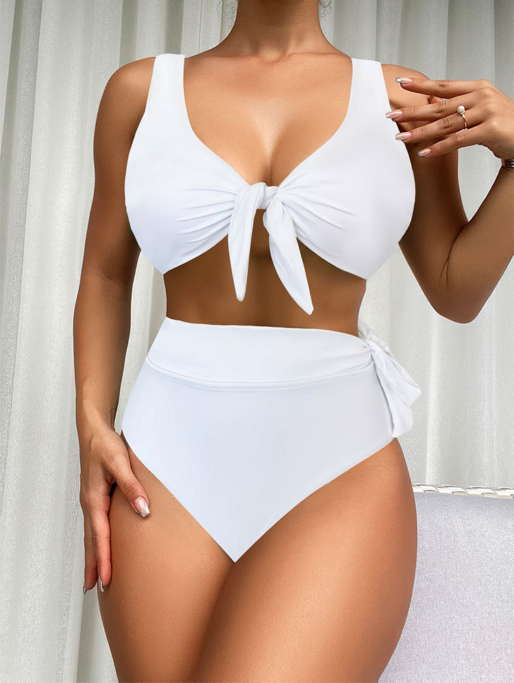 175g Weight Sexy Feel Of Sensation Mid Waist Panties Waist Bralette Bra Category Nylon Fabric Type split swimsuit Tops Type 2 Pieces Set Quantity Swimming Pool, Beach Occasion Solid Color Pattern Women's Gender Women's Solid Color 2 Pieces Set Bikinis Swimwear 11