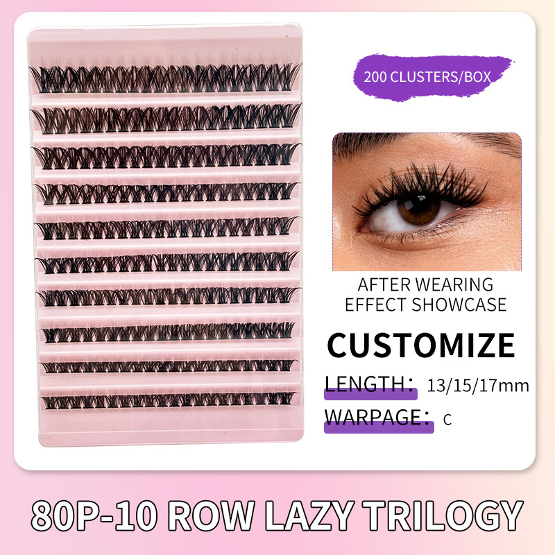 Nuevos productos de comercio exterior europeos y estadounidenses Venta caliente Abanico de plumas Injerto de gran capacidad Fábrica de pelos al por mayor Pestañas postizas segmentadas de un solo grupo