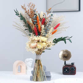 亚马逊跨境批发家居装饰婚礼布置插花摆件芦苇真花潘帕斯干花花束