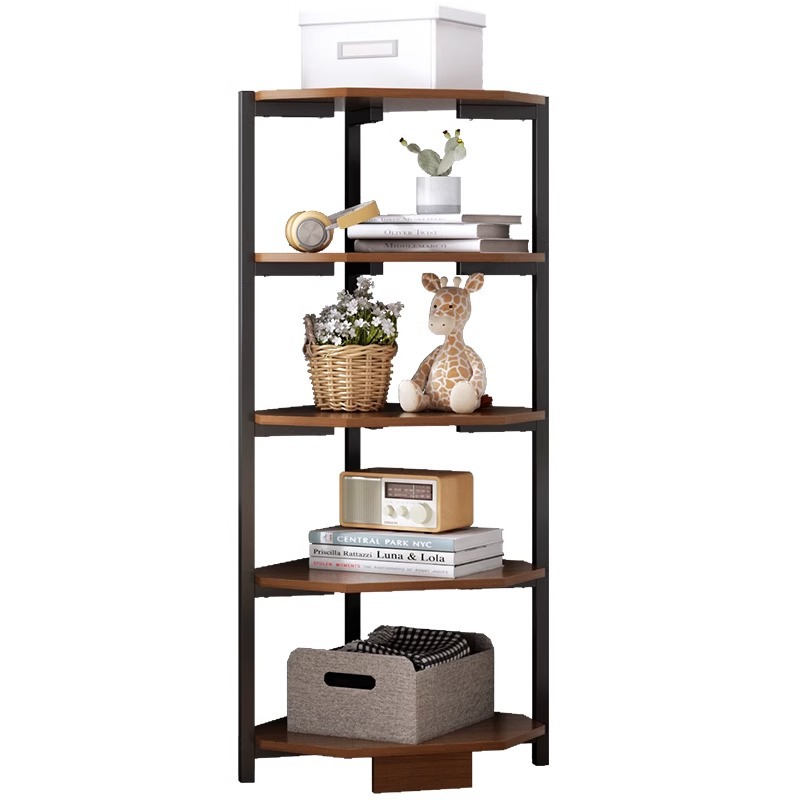 Estantería piso hogar sala de estar simple estante de almacenamiento esquina estantería integrada pared multi-capa Esquina de almacenamiento de hierro rack