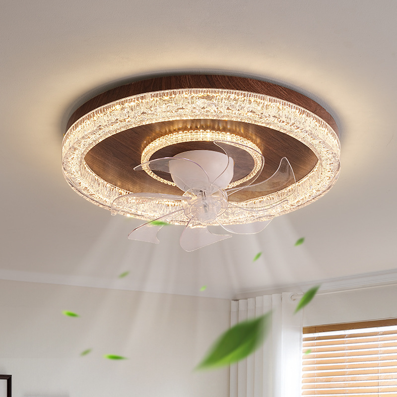 Lámpara de techo de ventilador de dormitorio de estilo antiguo, sacudiendo la cabeza de 360 grados, silencioso, retro, luz estadounidense, lujo, iluminación de habitación de alta gama