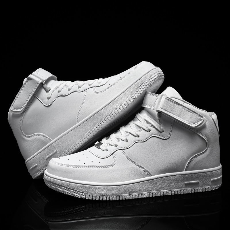 Men's Shoes Winter Trendy Shoes High-top Board Shoes Korean Style Trendy Casual Mid-top Air Force One Middle School Students' Trendy Brand White Shoes Men's Shoes Winter Trendy Shoes High-top Board Shoes Korean Style Trendy Casual Mid-top Air Force One Middle School Students' Trendy Brand White Shoes