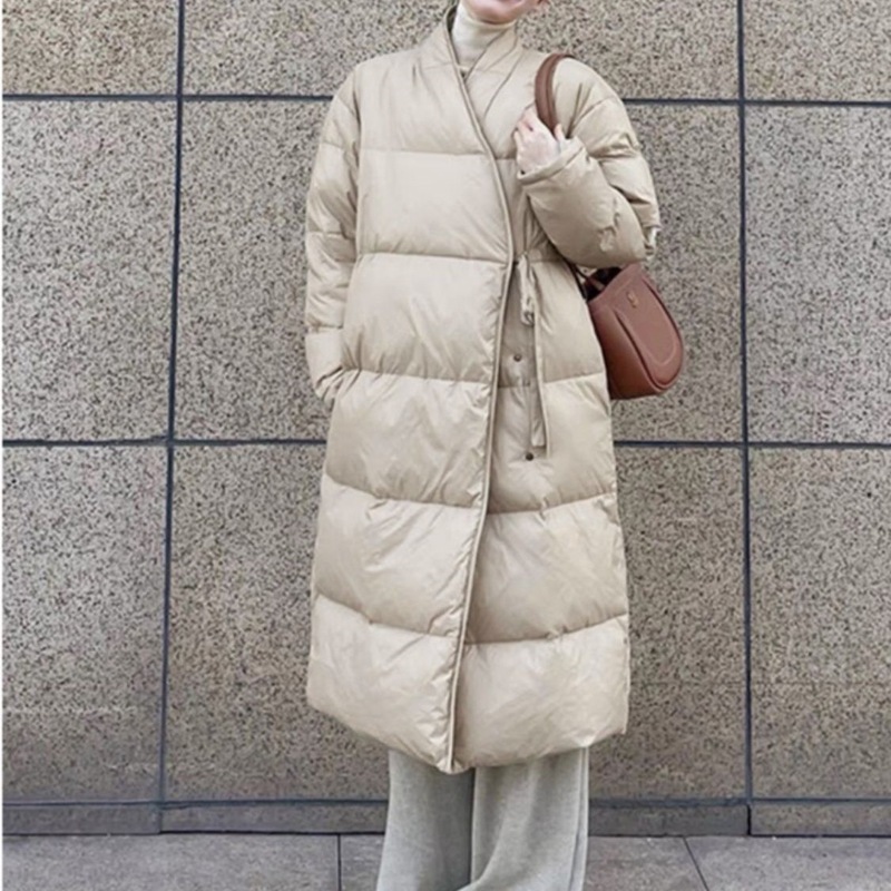 羽绒棉服女中长款2025年新款韩系过膝宽松大码胖mm加厚羽绒棉外套|undefined
