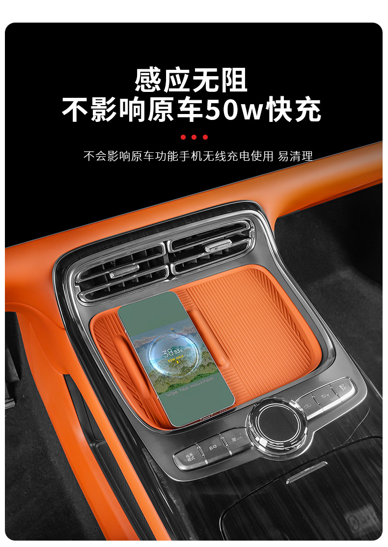 For Galaxy M9 Wireless Charging Water Cup Mat Holder Silicone Non-Slip Protection Car Interior Decoration Supplies Modified Accessory