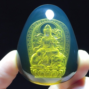 Manjusri Bodhisattva 10-20-30g Mexican Master Lamper Handmade Yin Carved Glow Zodiac Rabbit Guardian