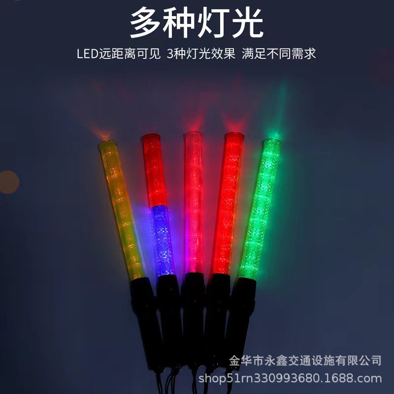 厂家直销54CM交通指挥棒LED消防荧光棒充电爆闪消防应急疏散保安