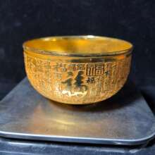 工艺品仿古做旧百福碗铜镀金金属工艺品摆件摆设浮雕百福碗批发