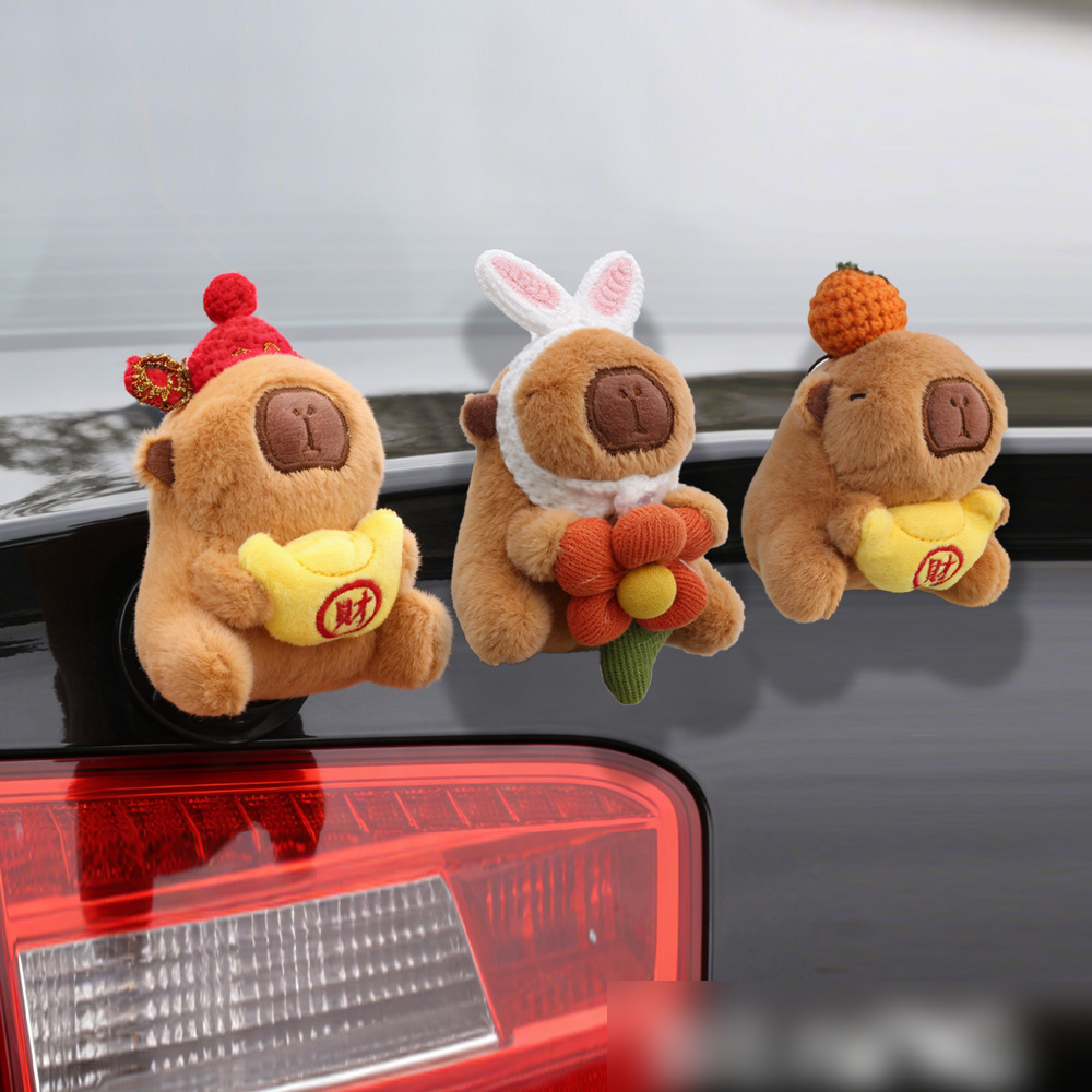 Aplicable para Tesla accesorios de cola de automóviles muñecas pegatinas de automóviles de muñecas Capibara clips muñecas accesorios de automóviles exteriores