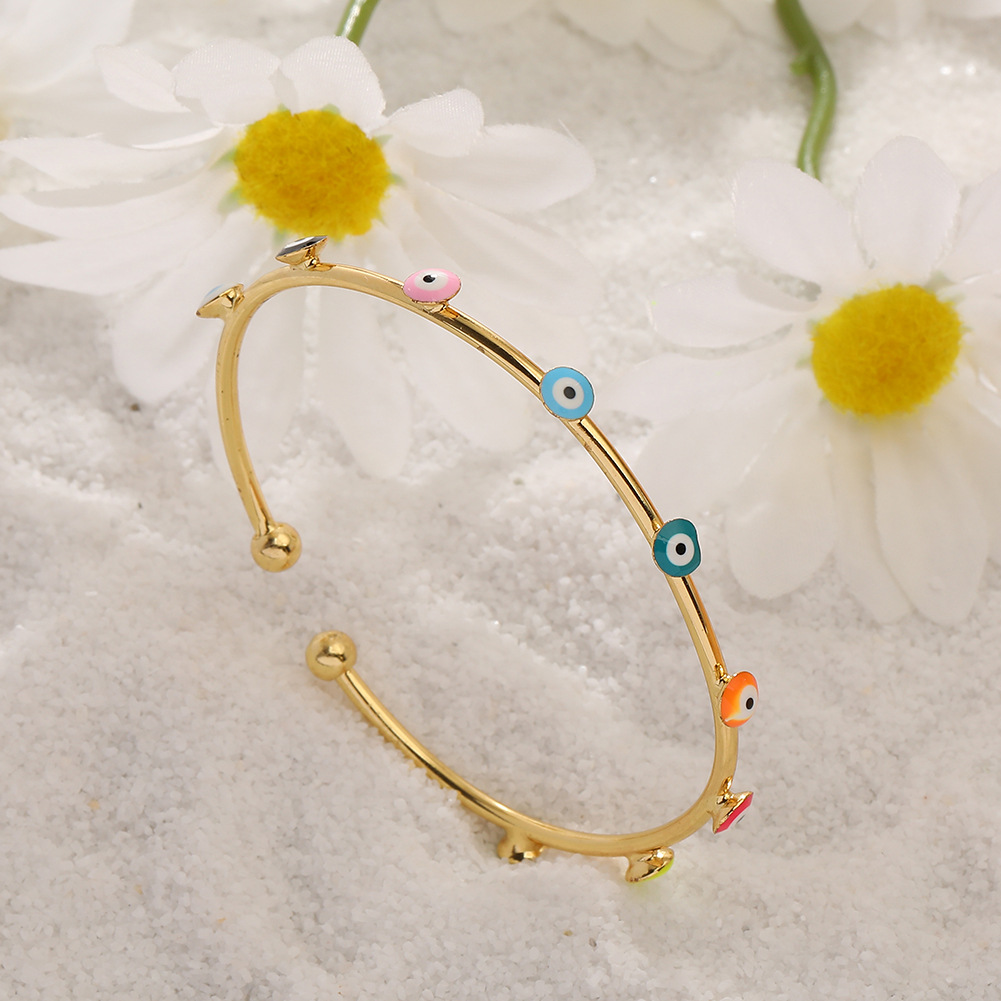 Fashion Devilu0027S Eye Copper Gold Plated Bangle