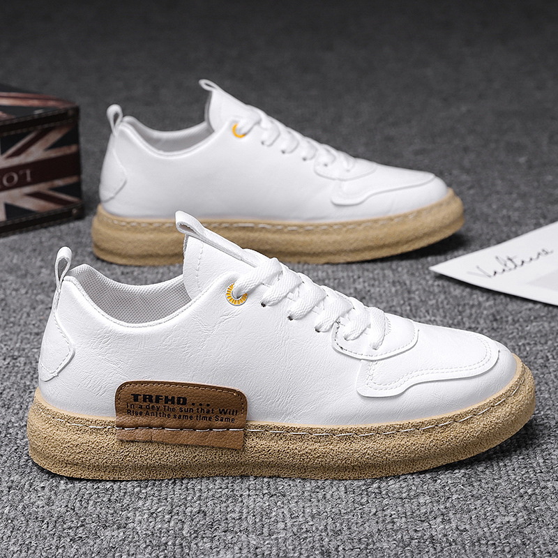 Men's Shoes Spring new pattern Casual shoes Korean Edition Trendy shoes fashion Versatile skate shoes waterproof gym shoes student White shoes