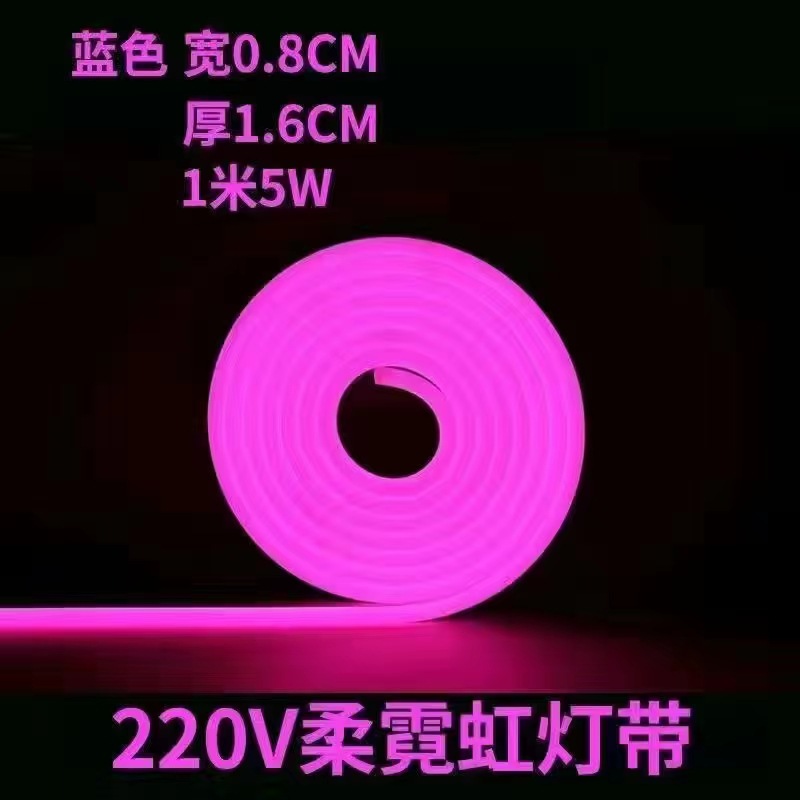 Led12V24V110V220V cinturón de neón tira de luz flexible suave 8 × 16 cinturón de luz ambiental luminosa lateral de un solo lado