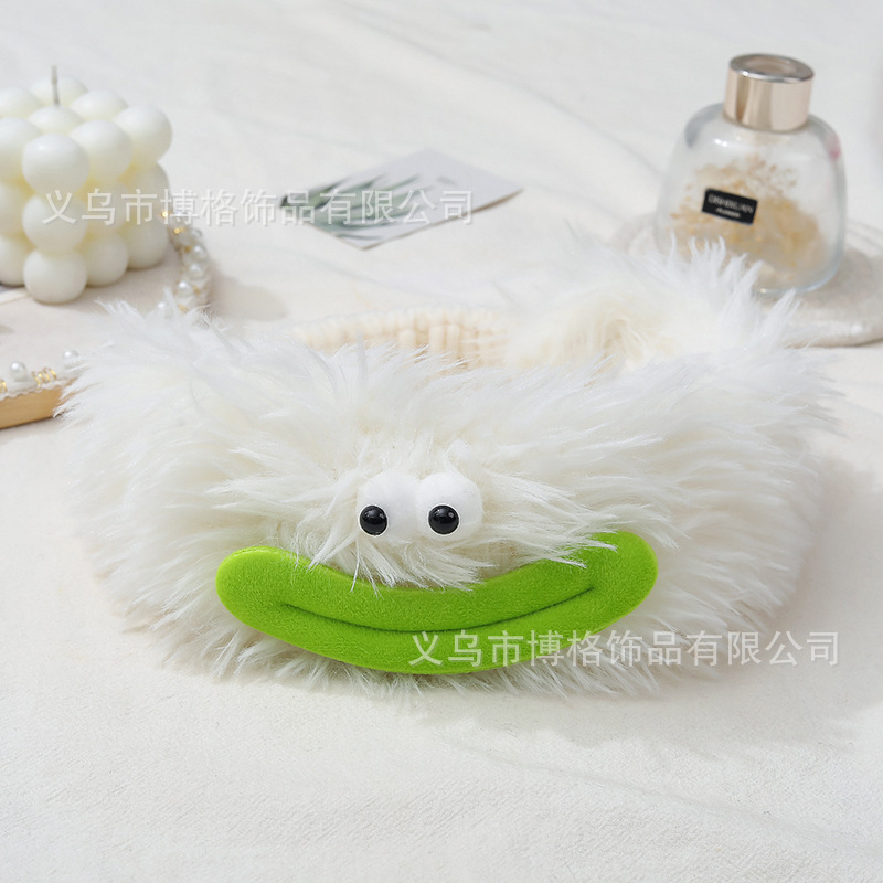 Divertido boca de salchicha banda de pelo largo chica Linda Otoño e Invierno felpa lavado de cara maquillaje fiesta banda de pelo