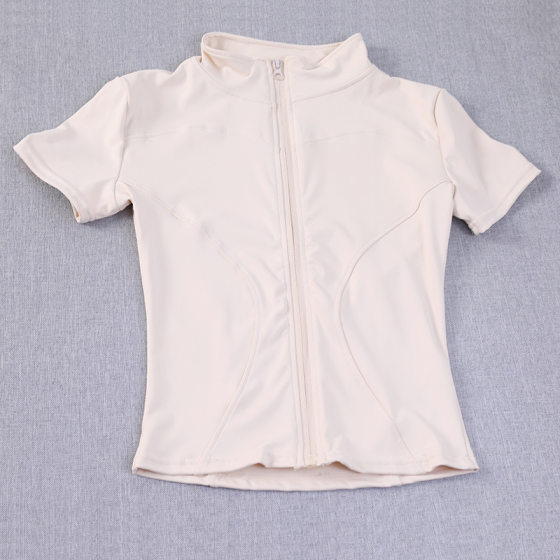 Women's Summer New Tight T-shirt Sports Short-sleeved Zipper Top