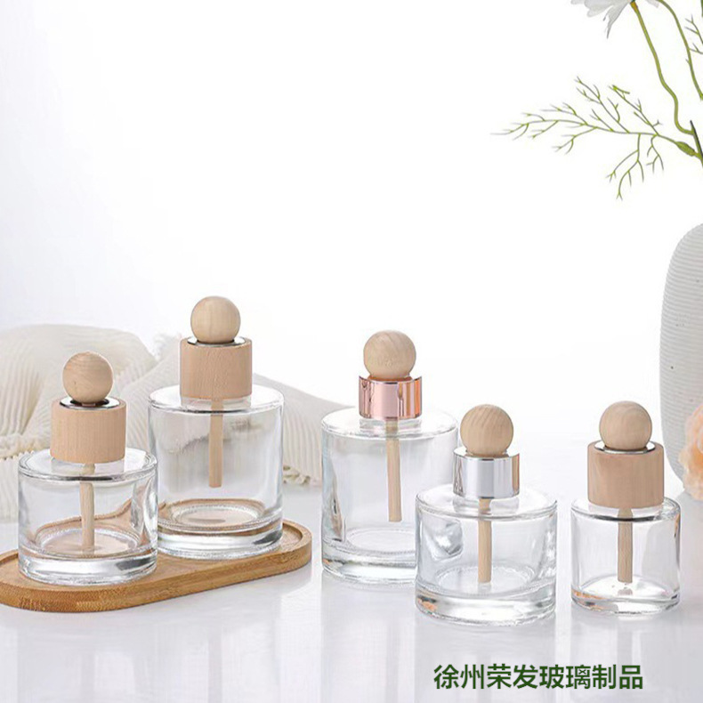 批发供应100ml圆柱形木球香薰瓶摆件无火藤条香氛瓶精油家|undefined