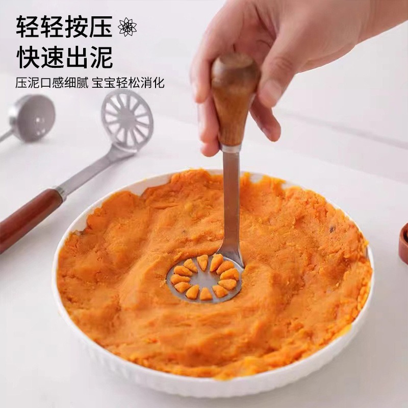 Mashed potato masher stainless steel household avocado purple potato…