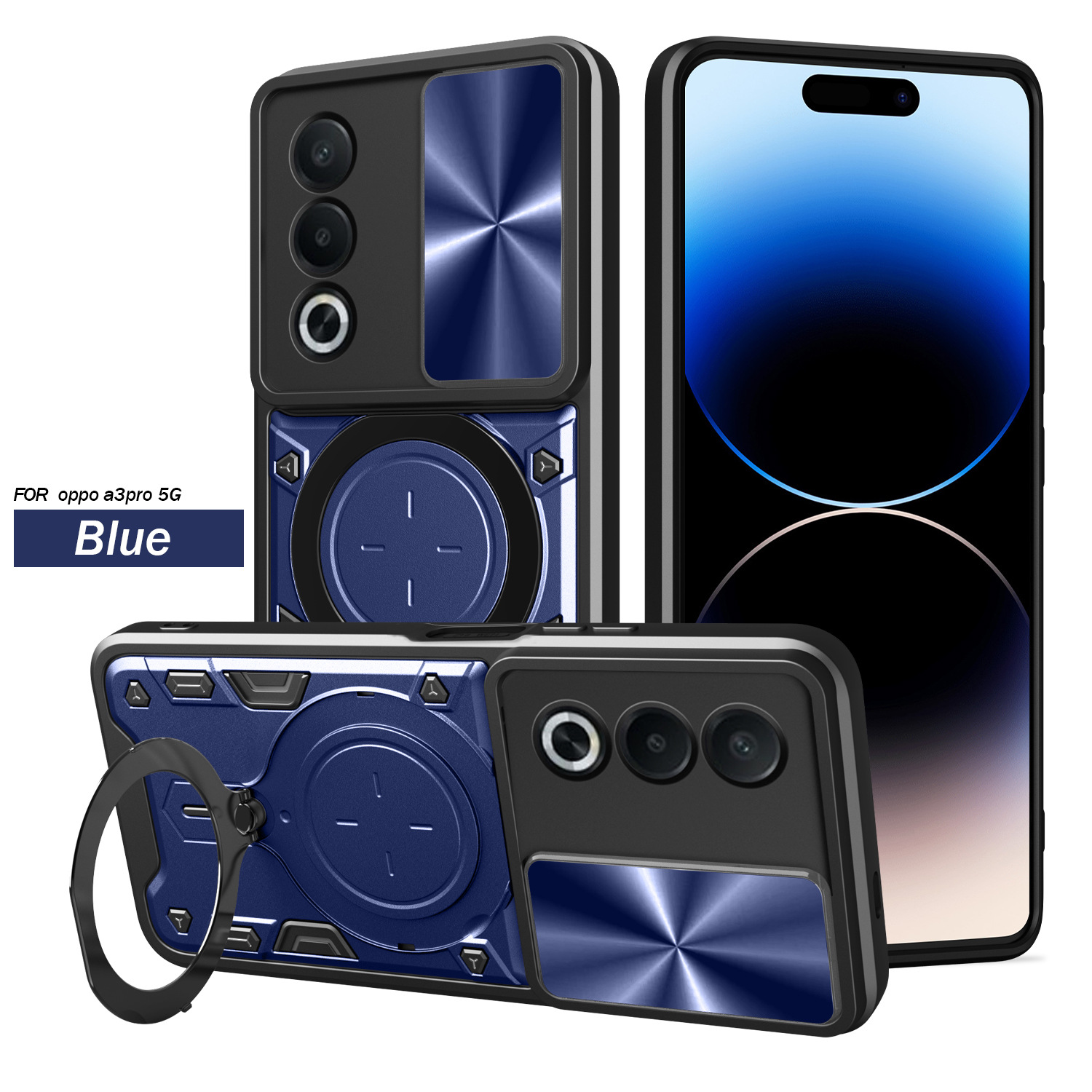 Casas de diseño CD OP A3 PRO caja de teléfono celular resistente a la caída absorción magnética + ventana de empuje lente protectora cubierta de teléfono celular