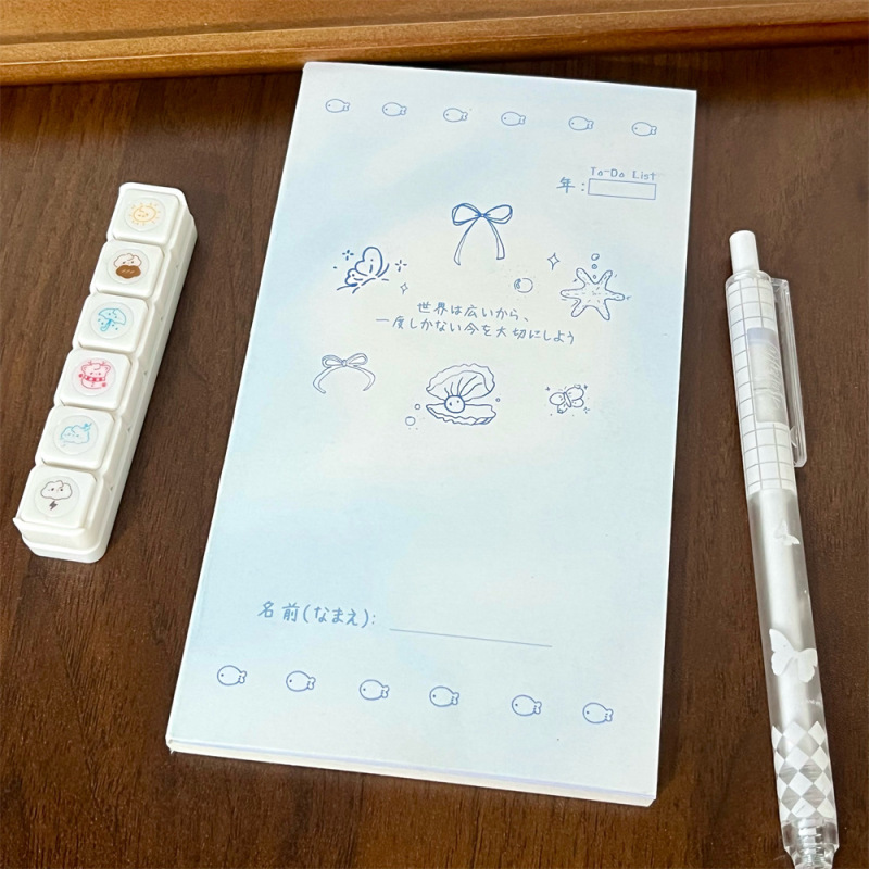 モンカウサギ貝パールノート ライトブルーノート 日韓インス風メモ帳素材|undefined