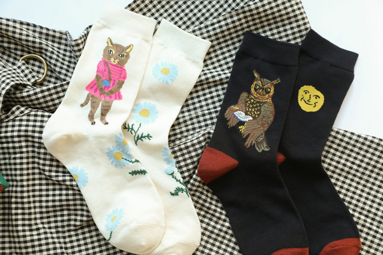 Women's Cartoon Style Animal Color Block Cotton Ankle Socks display picture 5