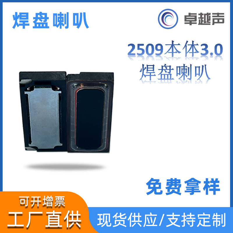 品牌厂家直销方形腔体扬声器2509mm本体3.0mm4Ω2W