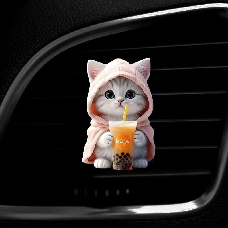 Comercio exterior transfronterizo suéter azul gatito productos acabados ventilador clips decoración de automóviles perfume adorable acrílico decoración impermeable