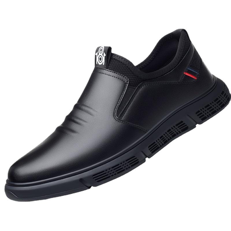 Zapatos Casuales de Cuero para Hombre, Estilo Coreano, Modernos, Transpirables, con Suela Suave, Zapatos de Cuero para Comercio Exterior