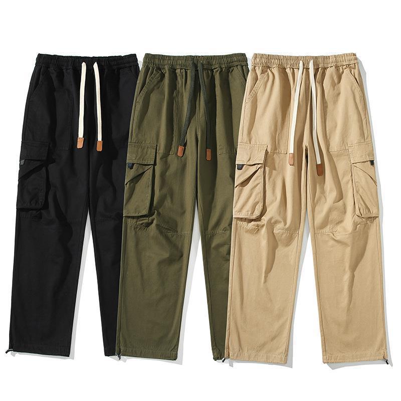 Pantalones de trabajo de bolsillo para hombres de alta gama primavera pantalones deportivos de algodón sueltos japoneses pantalones de moda para hombres jóvenes