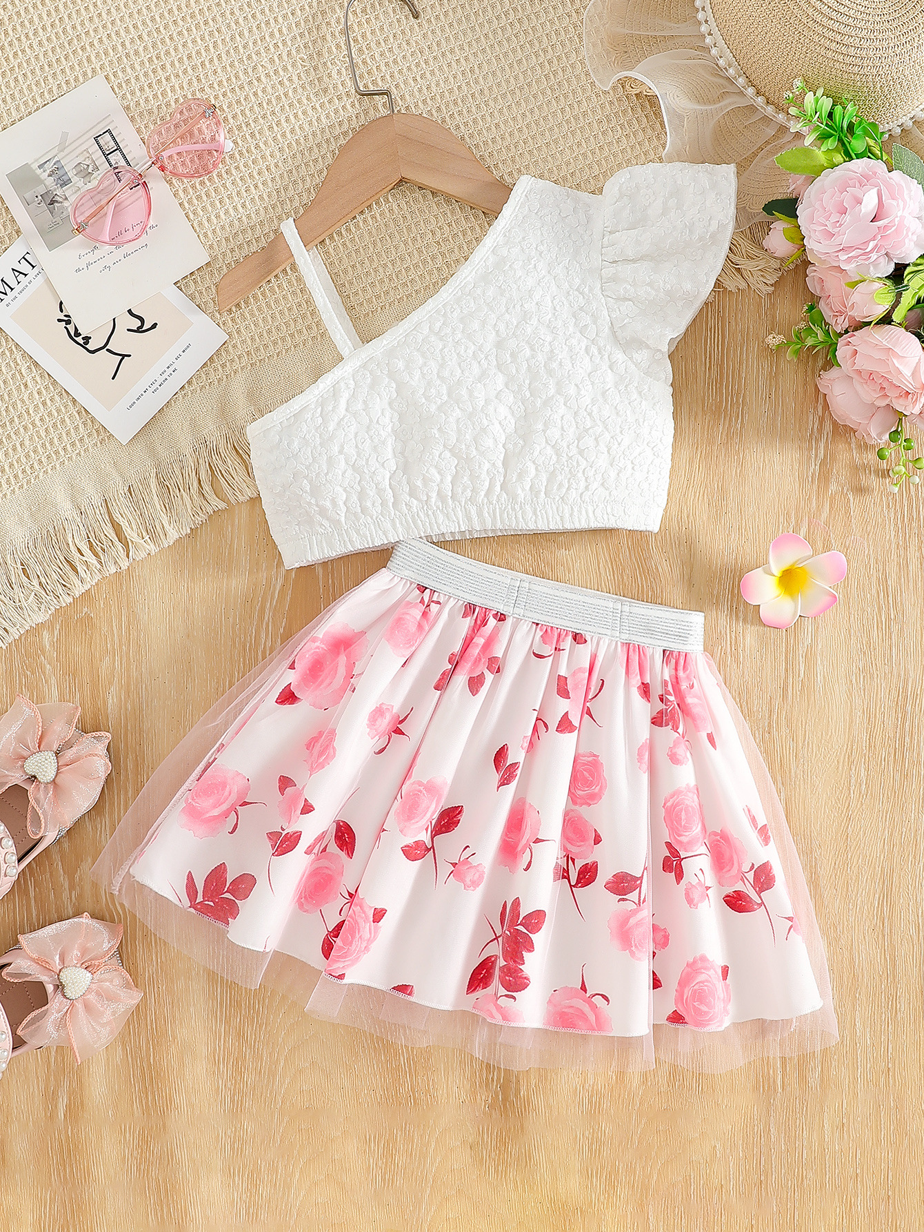 Niñas falda de mitad de corto, falda de niños, falda de mitad de corto, falda de primavera de flores de malla